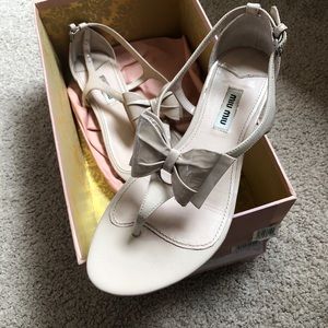 Miu Miu Nude Sandal with bow